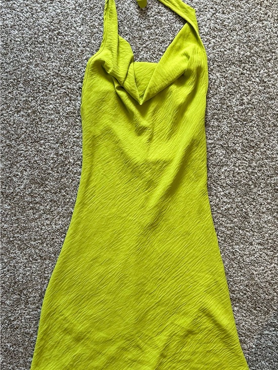 See You Monday Dresses & Skirts - Chartreuse Cowl Neck Women's Mini Dress
